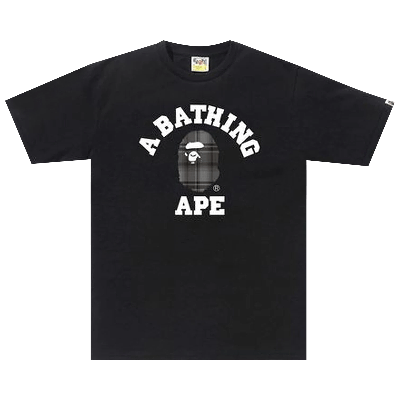 Pre-owned Bape Check College Tee 'black/black'