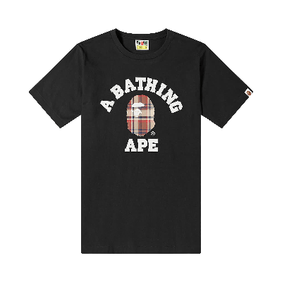 Pre-owned Bape Check College Tee 'black/red'