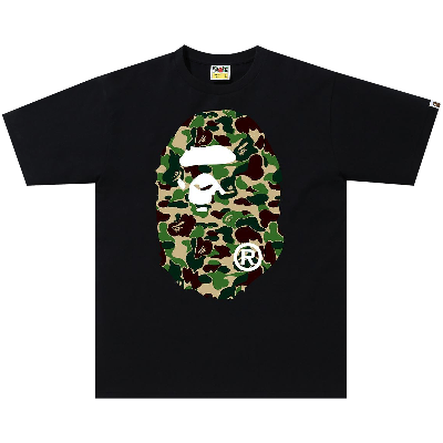 Pre-owned Bape Abc Camo Big Ape Head Tee 'black/green'