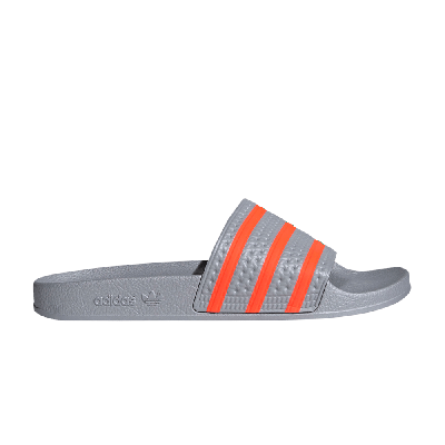 Pre-owned Adidas Originals Adilette Slide 'halo Silver Solar Red'