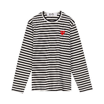 Pre-owned Comme Des Garçons Play Striped T-shirt 'black/white'
