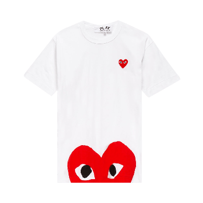 Pre-owned Comme Des Garçons Play Half Heart Tee 'white'