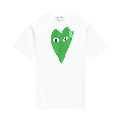 Pre-owned Comme Des Garçons Play Green Heart Tee 'white'