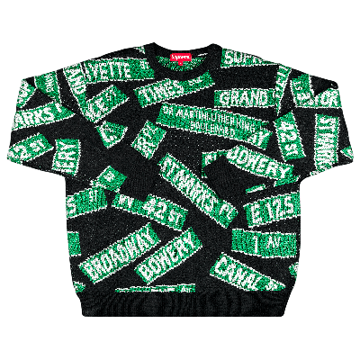 Pre-owned Supreme Street Signs Sweater 'black'