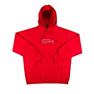 Pre-owned Supreme X Kaws Chalk Logo Hooded Sweatshirt 'red'