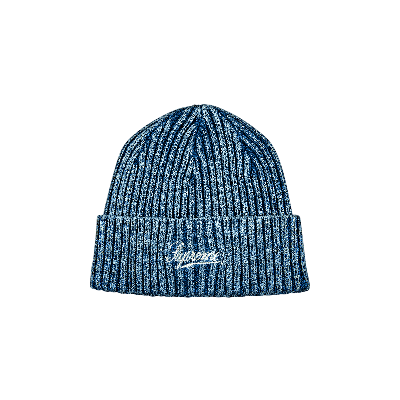 Pre-owned Supreme Bleached Rib Beanie 'navy' In Blue