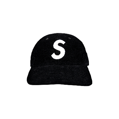 Pre-owned Supreme Fine Wale Corduroy S Logo 6-panel 'black'