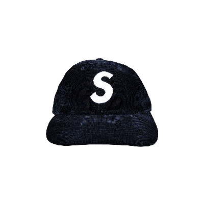 Pre-owned Supreme Fine Wale Corduroy S Logo 6-panel 'navy' In Blue