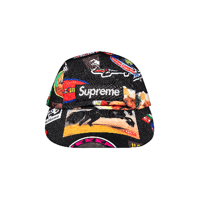 Pre-owned Supreme Gore-tex Long Bill Camp Cap 'black Stickers'