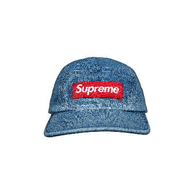 Pre-owned Supreme Washed Chino Twill Camp Cap 'denim' In Blue