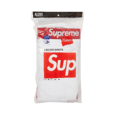 Pre-owned Supreme X Hanes Boxer Briefs (4 Pack) 'white'