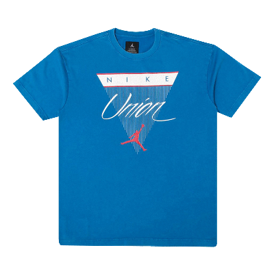 Pre-owned Air Jordan X Union Nrg Vault Flight Triangle Tee 'blue'