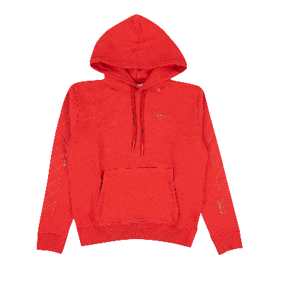 Pre-owned Off-white Diag Unfinished Hoodie 'red'