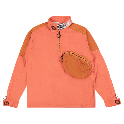 Pre-owned Off-white Parachute Half Zip Sweatshirt 'coral' In Orange