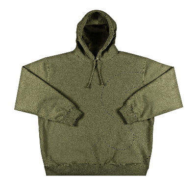 Pre-owned Supreme Laser Cut S Logo Hooded Sweatshirt 'light Olive' In Green