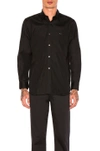 COMME DES GARÇONS PLAY SMALL BLACK EMBLEM COTTON BUTTON DOWN,CDES-MS20