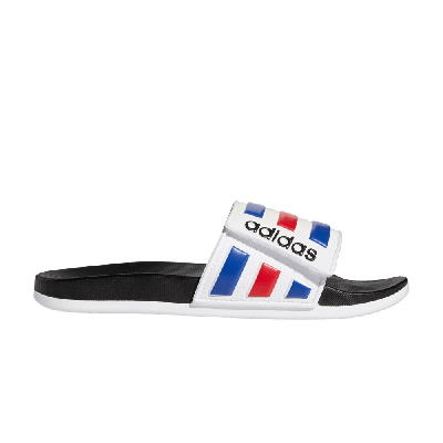 Pre-owned Adidas Originals Adilette Comfort Adjustable Slide 'white Royal Scarlet'