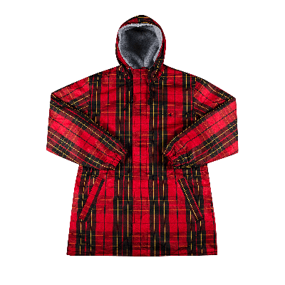 Pre-owned Supreme X Polartec Lined Sidline Parka 'tartan' In Red