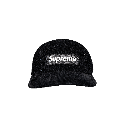 Pre-owned Supreme Fine Wale Corduroy Camp Cap 'black'