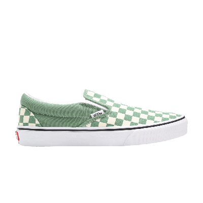 Pre-owned Vans Classic Slip-on 'checkerboard - Shale' In Green