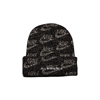 Pre-owned Supreme X Nike Jacquard Logos Beanie 'black'