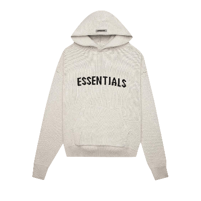 Pre-owned Essentials Fear Of God  Knit Hoodie 'oatmeal' In Tan