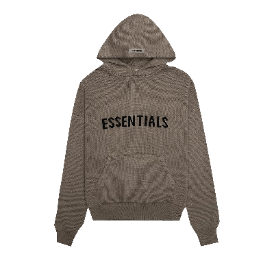 Pre-owned Essentials Fear Of God  Knit Hoodie 'taupe' In Tan