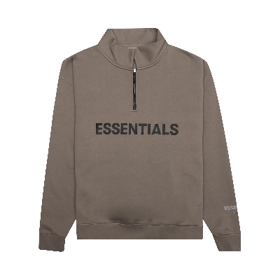 Pre-owned Essentials Fear Of God  Half Zip Sweatshirt 'taupe' In Brown