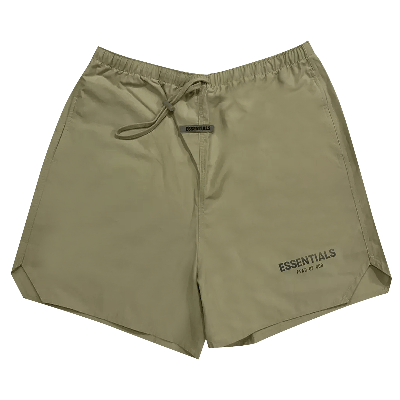Pre-owned Essentials Fear Of God  Volley Shorts 'sage' In Cream