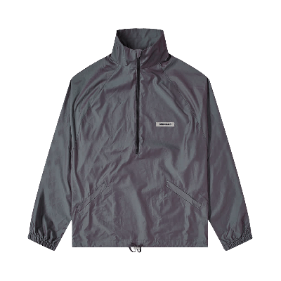 Pre-owned Essentials Fear Of God  Iridescent Half Zip Track Pullover 'black Reflective'