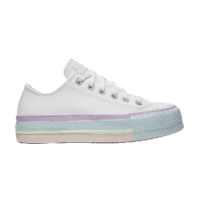Pre-owned Converse Wmns Chuck Taylor All Star Lift Low 'white Lilac Blue'