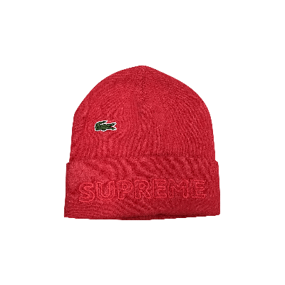 Pre-owned Supreme X Lacoste Beanie 'red'