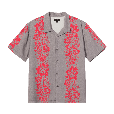 Pre-owned Stussy Hawaiian Pattern Shirt 'grey'