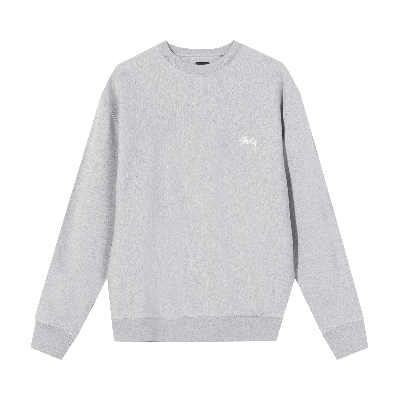 Pre-owned Stussy Stock Logo Crew 'grey Heather'