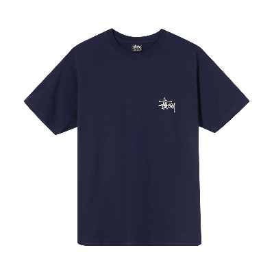 Pre-owned Stussy Basic Tee 'navy' In Blue
