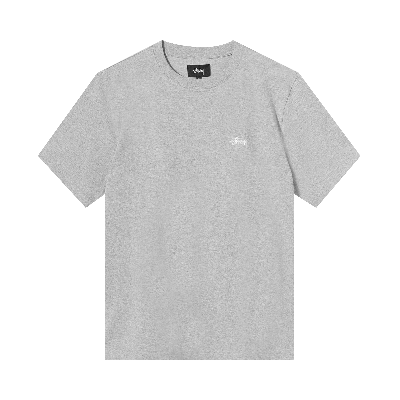 Pre-owned Stussy Stock Logo Tee 'grey Heather'