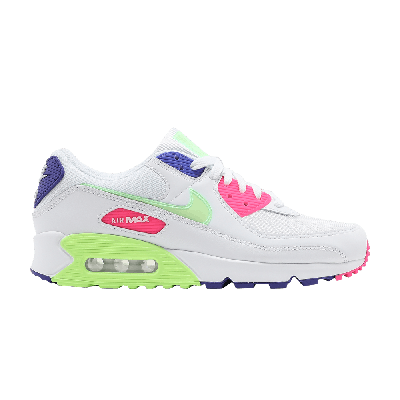 Pre-owned Nike Wmns Air Max 90 'white Indigo Burst Volt'