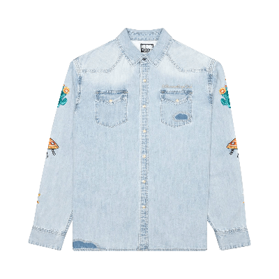Pre-owned Billionaire Boys Club Hillside Long-sleeve Woven 'infinity' In Blue