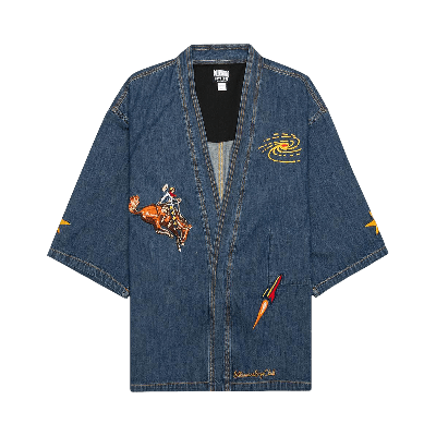 Pre-owned Billionaire Boys Club Space Rider Long-sleeve Kimono 'solar Flare' In Blue
