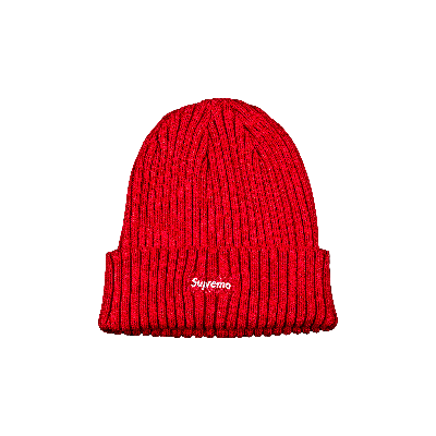 Supreme Overdyed Ribbed Knit Beanie In Red