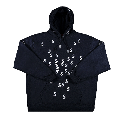Pre-owned Supreme Embroidered S Hooded Sweatshirt 'navy' In Blue