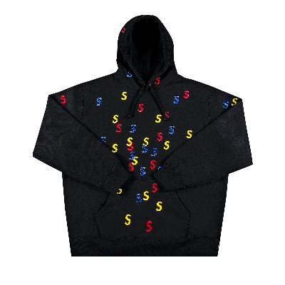 Pre-owned Supreme Embroidered S Hooded Sweatshirt 'black'