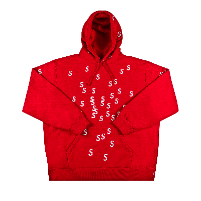 Pre-owned Supreme Embroidered S Hooded Sweatshirt 'red'