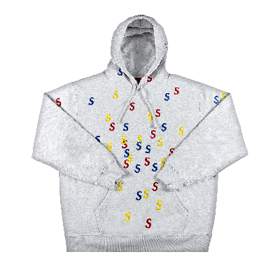 Pre-owned Supreme Embroidered S Hooded Sweatshirt 'ash Grey'