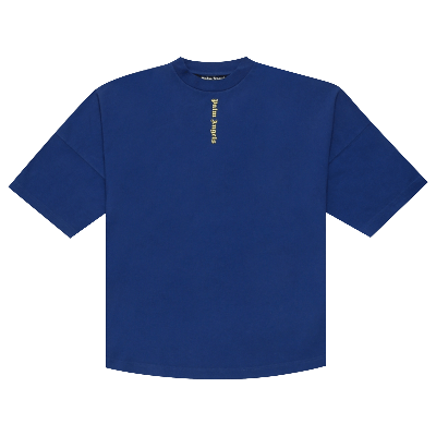Pre-owned Palm Angels Ns Logo Over Tee 'navy' In Blue