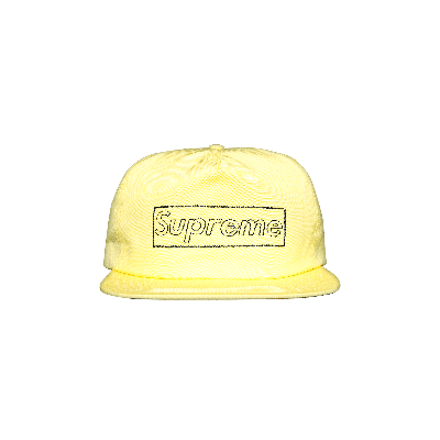 Pre-owned Supreme X Kaws Chalk Logo 5-panel 'pale Yellow'