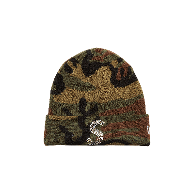 Pre-owned Supreme X New Era X Swarovski S Logo Beanie 'woodland Camo' In Multi-color