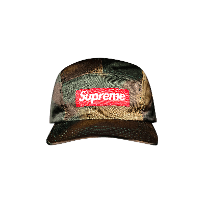 Pre-owned Supreme Washed Satin Camo Camp Cap 'woodland Camo' In Brown