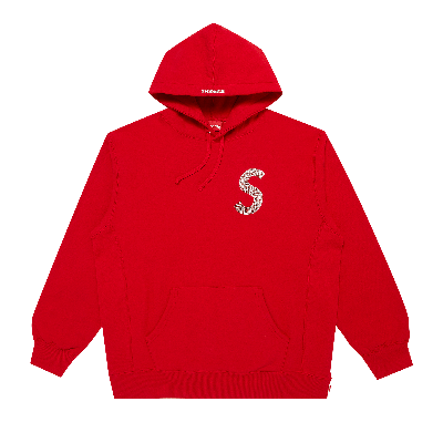 Pre-owned Supreme X Swarovski S Logo Hooded Sweatshirt 'red'