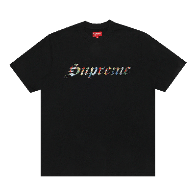 Pre-owned Supreme Floral Appliqué Short-sleeve Top 'black'